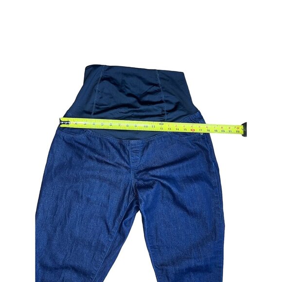 Maternity Over-Belly Skinny Jeans Dark Wash Denim Elastic Waistband Size 8/29R - Picture 6 of 6